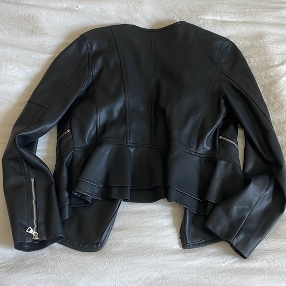 Heartloom Vegan Leather Jacket with Peplum Ruffle Back - Picture 2 of 2
